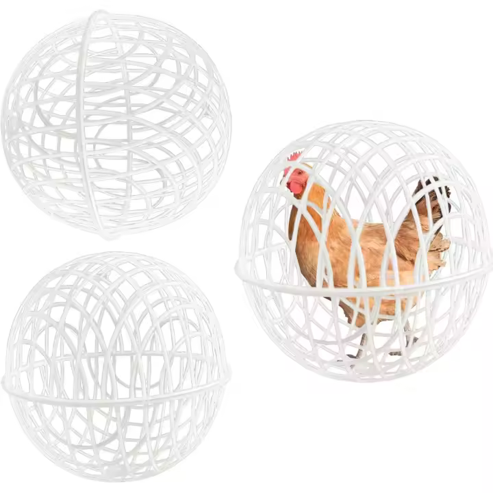 3 jaulas de bolas para gallinas, jaulas móviles para gallinas de 30 cm, corral de seguridad para gallinas para patio exterior, jaulas de seguridad para gallinas con forma esférica para protegerlas, jaulas de seguridad para palomas, conejos y patos - 1