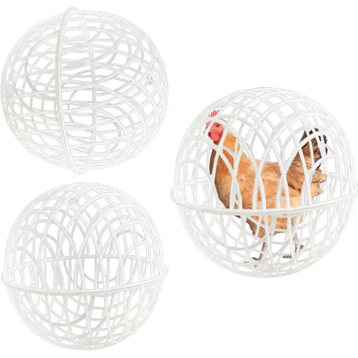 3 jaulas de bolas para gallinas, jaulas móviles para gallinas de 30 cm, corral de seguridad para gallinas para patio exterior, jaulas de seguridad para gallinas con forma esférica para protegerlas, jaulas de seguridad para palomas, conejos y patos - 1