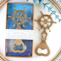 Pack de 6 a 36 unidades de Abrebotellas regalo invitados, Acero inoxidable, Diseño de timón de barco, color dorado, Detalles de comunión para los invitados, Detalles para bodas invitados y Bautizo, Regalantes.com - details 0