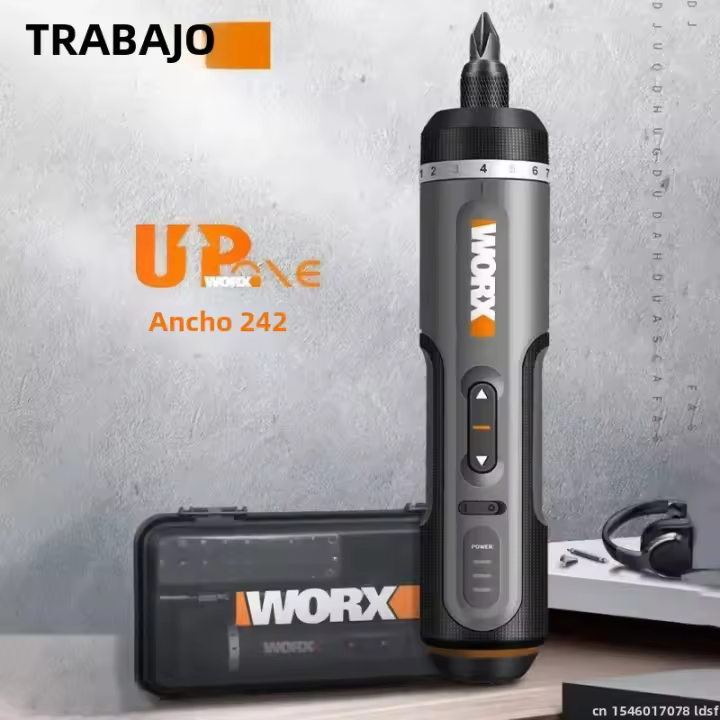 Worx Set De Destornilladores Eléctricos 4V WX242 Herramienta Eléctrica Portátil Para Reparación Doméstica Con Motor Cepillado Torque Máximo De 5Nm Peso 0.3kg - 1