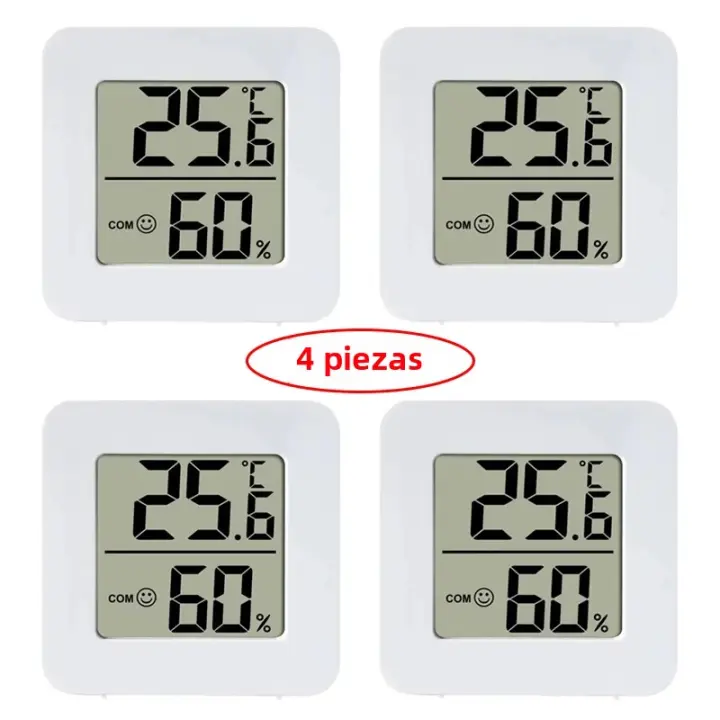 4pcs Termómetro Higrómetro Digital Mini Para Interior Y Exterior Monitor LCD De Temperatura Y Humedad Para Habitación Bebé - 1