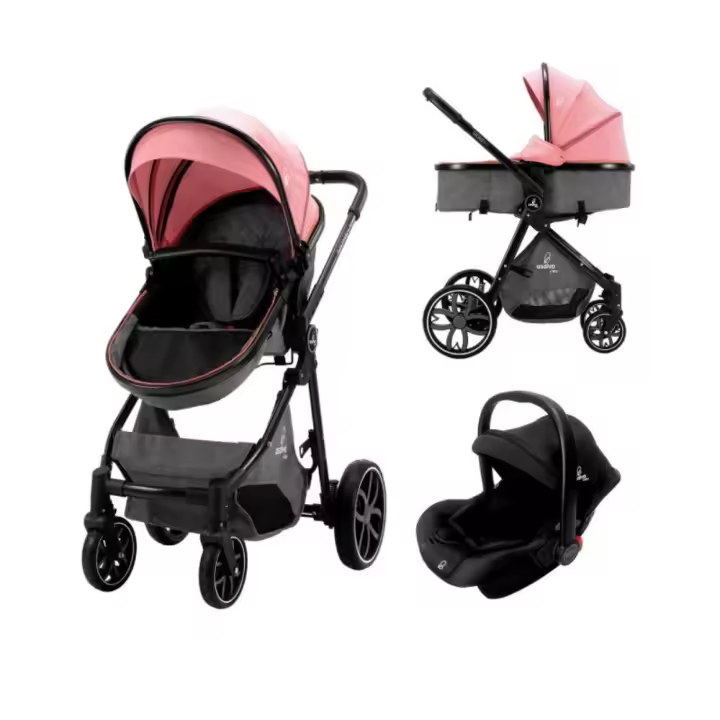 Carrinho de bebé 3 em 1 Asalvo Sidney 2 Pink - 1