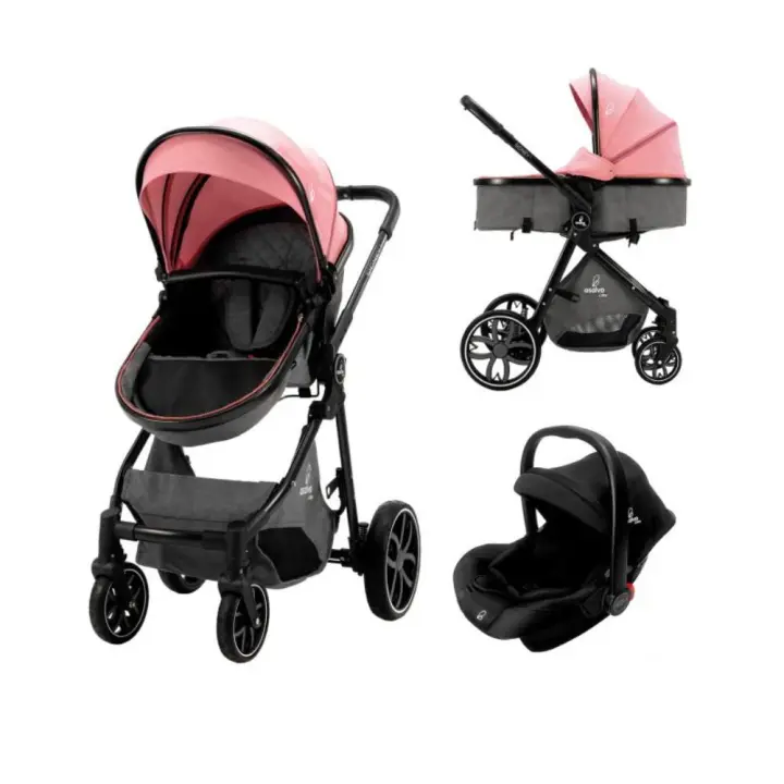 Carrinho de bebé 3 em 1 Asalvo Sidney 2 Pink - 1