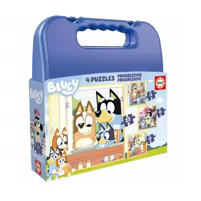Puzzles Bluey Progresivos, Maleta Puzzles Bluey Progresivos, 4 unidades, 12-16-20-25 piezas, Infantil, Niños, Niñas, Kiglam - 1