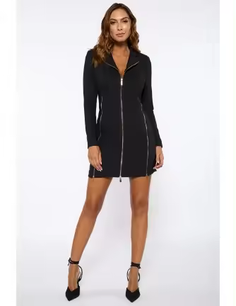 Vestido Zippers negro cremalleras - 1
