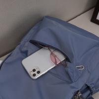 Bolso De Hombro Preppy En Color Sólido Bolsa Escolar De Nylon Bolsa De Deporte Y Viaje Para Mujeres Chicas Y Adolescentes Blanco - details 3