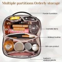 Banner - Bolsa de Cosméticos de Gran Capacidad en PU - Neceser de Maquillaje Portátil con Asa y Cremallera para Viajes y Baño - Negro
