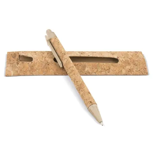 Disok Lote 50 Bolígrafos Corcho en Estuche de Regalo - Detalles de Boda y Regalos Ecológicos - 1