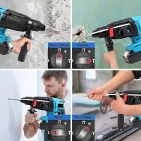 taladro rotativo inalámbrico sin escobillas, 2000W, 10600IPM, martillo eléctrico recargable, taladro de impacto para batería Makita - details 9