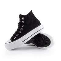 ANDY-Z  AZ1002  Negro Zapatillas de lona alta para  mujer.  plataforma suela - details 2