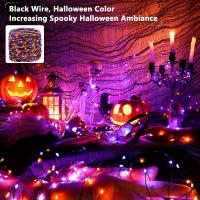 Luces De Halloween LED Solares Para Jardín 1000LED 100M Lámpara Solar Para Decoración De Árbol De Navidad Luz Morada Naranja - details 8