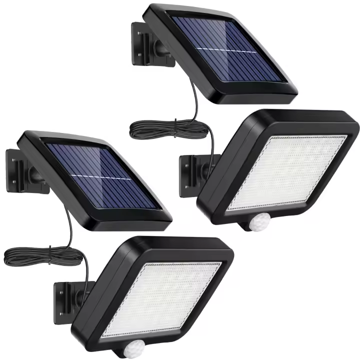 Luz solar para exteriores con sensor de movimiento de 56 LED, luz solar para jardín IP65 a prueba de agua de 120° con cable de 5 m [Clase de eficiencia energética A++] - 1