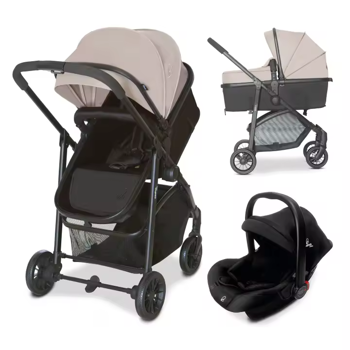 Asalvo Trío Convertible Biarritz 3 en 1 – Carrito de Bebé Evolutivo con Capazo, Silla de Paseo y Auto, Desde Recién Nacido hasta 22 kg, Plegado Fácil y Compacto - 1