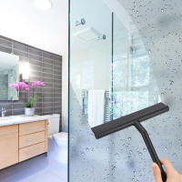 Cepillo De Ducha Para Vidrio Con Portador De Silicona Limpia Puertas De Ducha Y Espejos De Baño Material De Goma Y Plástico Herramienta De Limpieza Ecológica Para Ventanas Y Paredes De Vidrio - details 6