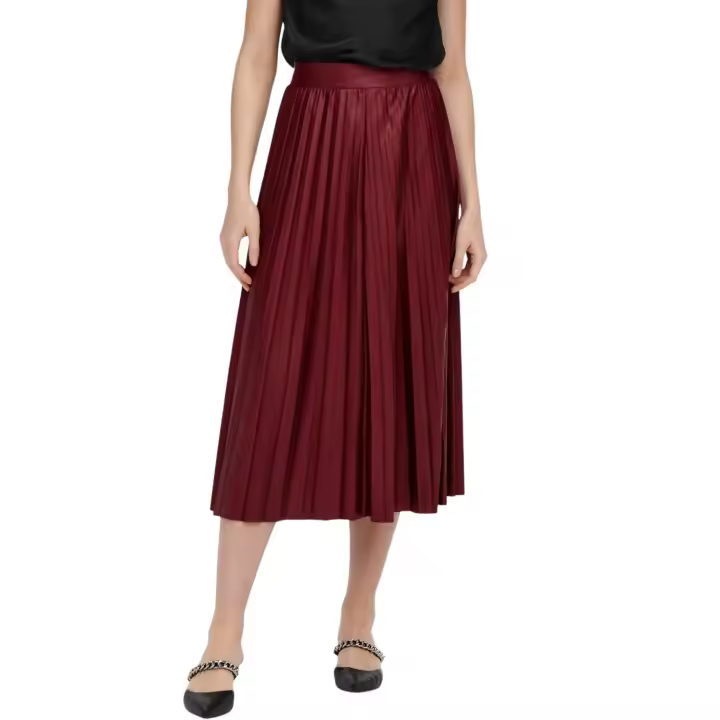 Falda Only Anina New Skirt Plisada Granate Mujer - 1