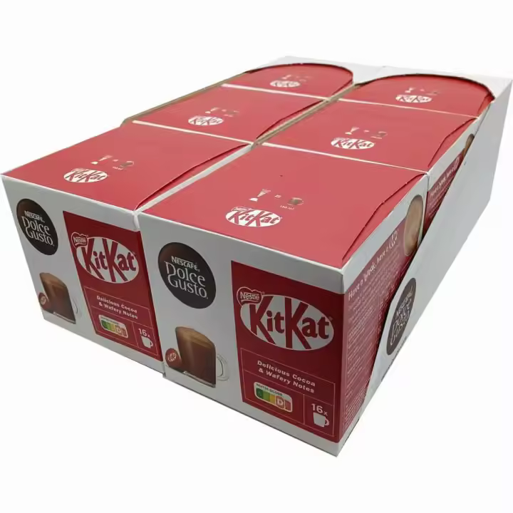 6 cajas de  KitKat 16 cápsulas de chocolate Dolce Gusto Original - 1