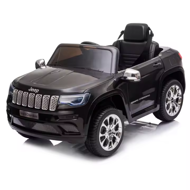 FEBER Jeep Cherokee negro 12V R/C, coche eléctrico, 1 plaza, radiocontrol: faros con luz, 2 marchas, acelerador y freno eléctrico, de 3 a 8 años, FAMOSA (800013449) - 1