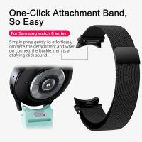 Correa De Acero Inoxidable Magnética Para Samsung Galaxy Watch4 5 6 7 Compatible Con Tamaños 40/44mm Classic 42/46/43/47mm Sin Brecha 20mm - details 5