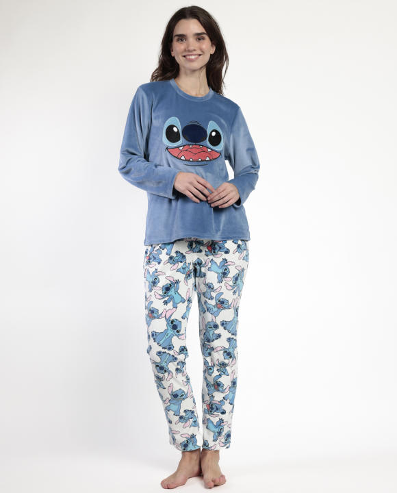 DISNEY Pijama Manga Larga Terciopelo Alicia para Mujer