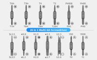 Juego De Destornilladores Precisi\u00f3n 27/39 En 1 Con Punta Manual Y Magn\u00e9tica Torx Phillips Herramienta De Reparaci\u00f3n Mini Multifuncional De Acero Cr\u00e1m Magento - details 2