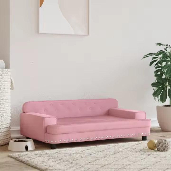 vidaXL Cama para perros de terciopelo 90x53x30 cm sofá para perros Color Azul,  Crema,  Gris claro y mas - 1