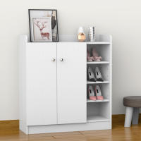 HOMCOM Zapatero Armario Madera Mueble Zapatero Gabinete 2 Puertas 4 Estantes Baldas Interiores Ajustables 83x30x90cm - details 1