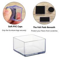 Juego De 4 Pads De Silicona Transparentes Para Patas De Mesa Y Sillas Cubiertas Con PVC Capa Inferior Redonda Protector De Piso Para Muebles Antideslizantes - details 2