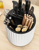 Organizador De Cocina Multifuncional Para Cuchillos Y Cucharas Almacenamiento De Cuchara Y Cuchillo Soporte De Drenaje De Plástico Para Uso Doméstico - details 6