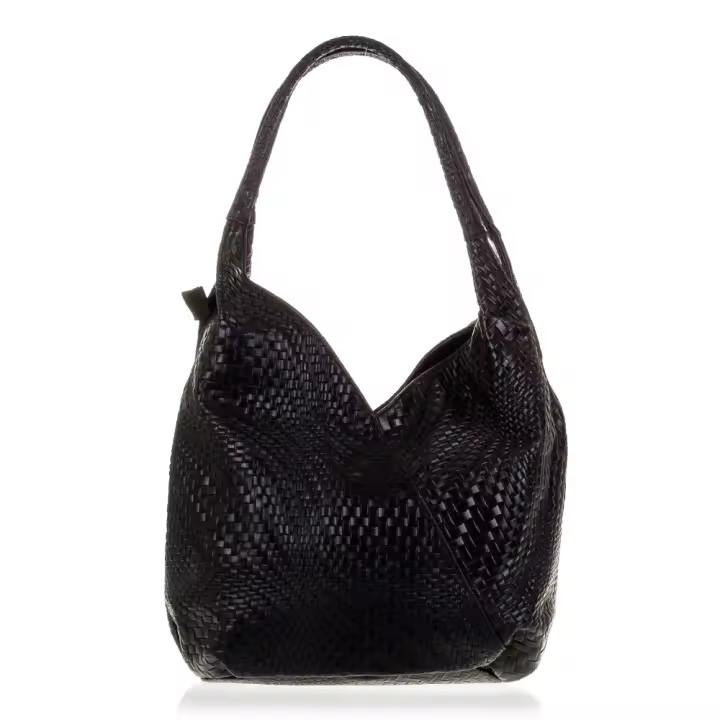 Firenze Artegiani. Jesi Bolso de hombro Mujer.Piel auténtica Gamuza Grabado Entrelazado . Made in Italy. Vera Pelle Italiana. - 1