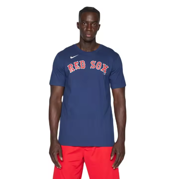 Camiseta Nike Boston Red Sox Fuse Wordmark Cotton Azul Marino T Shirt N199-44B-Bq-0U5 - 1