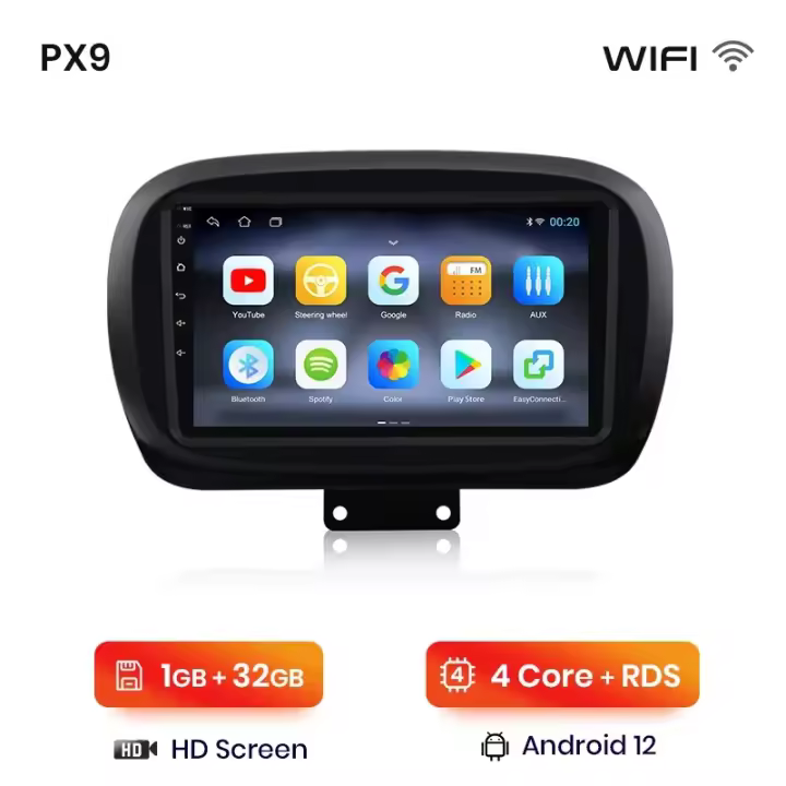 AWESAFE inalámbrico CarPlay Android Auto Radio para Fiat 500X 2014 2015 2016 2017 2018 2019 2020 coche reproductor multimedia GPS 2 din autoradio volante controles RDS Bluetooth - 1