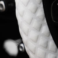 Cubierta De Volante Automotriz De Seda Hielo Transpirable Para Coche Tela De Malla Ajuste Para 14.5-15 Pulgadas Sin Anillo Interno - details 8