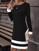 Nueva Camiseta De Punto Con Cuello Polka Para Otoño E Invierno Con Cintura Ajustada Y Manga Larga Para Mujer Vestido Slim De Pierna Larga - details 6
