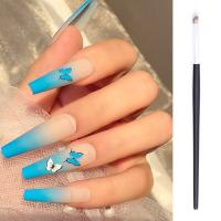 Pincel De Uñas Con Efecto Ombre Y Gradient Diseño UV De Gel De Polvo Dibujo Con Pluma De Pelo De Nylon Cilíndrico Y Mango De Madera - details 1