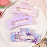 3 Pcs Clip Para El Cabello De Marbling Morado Para Cabello Grueso Grandes No-Slip Accesorios De Estilo Para Mujeres Y Niñas - details 0