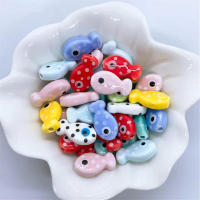 10PCS Bolas De Cerámica Pequeñas En Forma De Pez Para Hacer Joyas Accesorios Para Pulseras Collares Y Pendientes DIY - details 1
