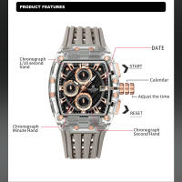 Reloj De Pulsera Deportivo Para Hombre NAVIFORCE Con Cronógrafo Multifunción Resistente Al Agua 5ATM Correa De Silicona Moda Casual - details 2