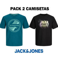 Jack & Jones Hombre Pack 2 camisetas de Algodón de 150 grs Mod JJRI TEE CREW Ajuste Standard FIT logo estampado Ref 256795 - details 2