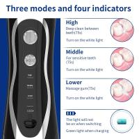 Cecodadi-Limpiafondos de agua para dientes - 4 modos Irrigador bucal dental portátil y recargable Suministros personales de higiene bucal Limpia dientes de agua para el hogar y viajes - details 6