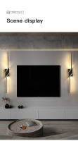 Luz De Pared LED Moderna Minimalista En Negro Iluminación Interior Elegante Para Sala De Estar Dormitorio Pasillo Decoración De Luces Verticales Sencillas Y Elegantes - details 5