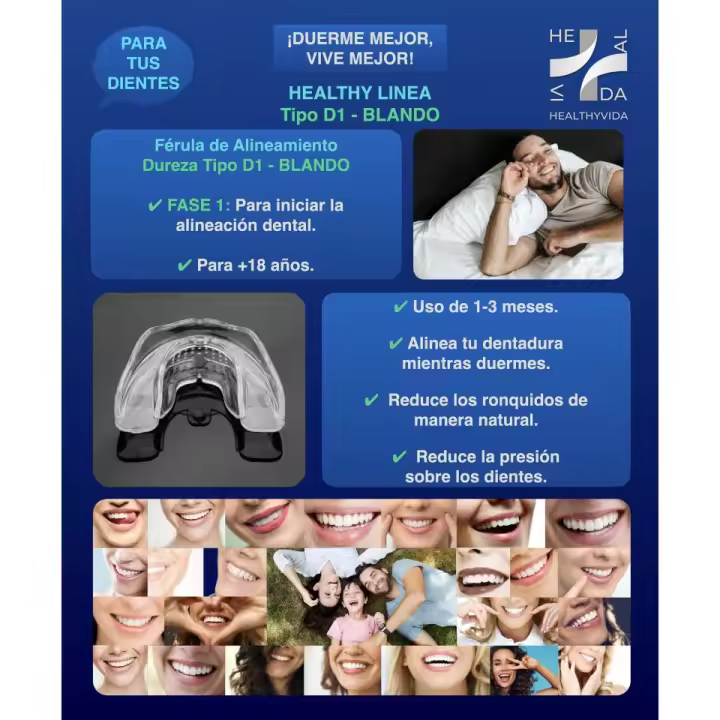 Férula de alineación dental HEALTHY LINEA para adultos - Tipo D1 Blando - 1