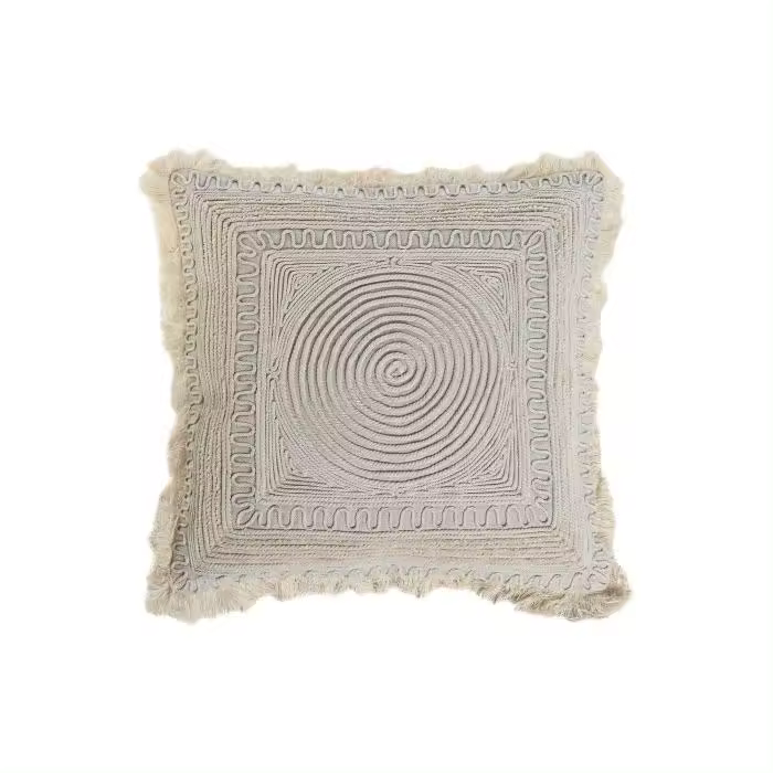 Item Internacional cojín de estilo boho bordado a mano de color beige (45 x 45 cm) - 1