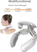 Masajeador Cervical Inteligente Con 4 Cabezas Ajuste De Fuerza Recargable Por USB Calefacción Por Voz Blanca Cuidado Del Cuello - details 2