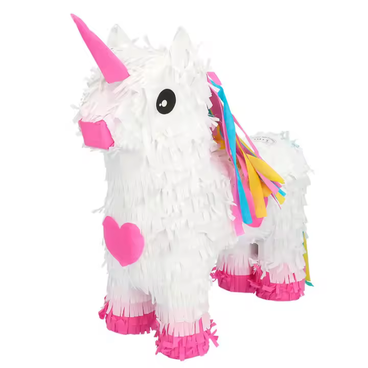 Piñata unicornio blanco 37x14x36 cm mejicana - 1