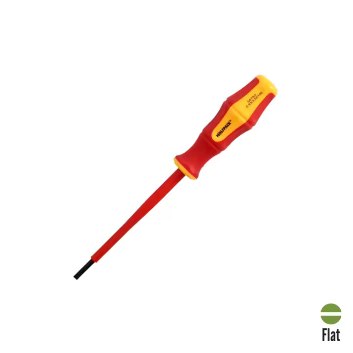 Destornillador plano aislado certificado vde 1.000 v. medida 0,6x ø 3,0 x 100 mm. destornillador seguridad electricista - 1