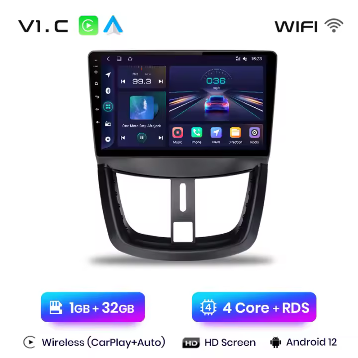 Junsun Tech Android 13 Radio Para PEUGEOT 207 2006 2007 2008 2009 2010 2011 2012 2013 2014 2015 DSP Navegación GPS Reproductor Multimedia 2 DIN Inalámbrico CarPlay Android Auto Radio - 1