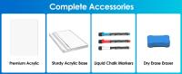 Tablero De Pizarra Blanco De Acrílico 9.8x7'' Con Soporte Para Escritorio Superficie Secable Con Portarayesas Para Lápices Ideal Para Oficina Y Estudio En Casa - details 2