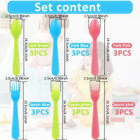 Juego De Utensilios Para Niños 18 Piezas Cuchillos Y Tenedores De Plástico De Calidad Alimentaria Uso Reutilizable Portátil Para Bebés - details 1