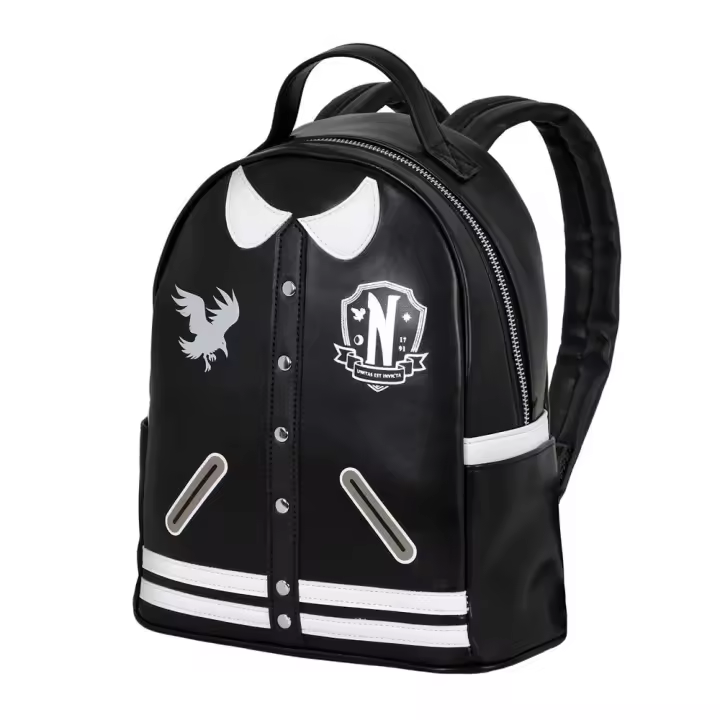 Wednesday Miércoles Varsity Casual Mochila Casual, Negro - 1