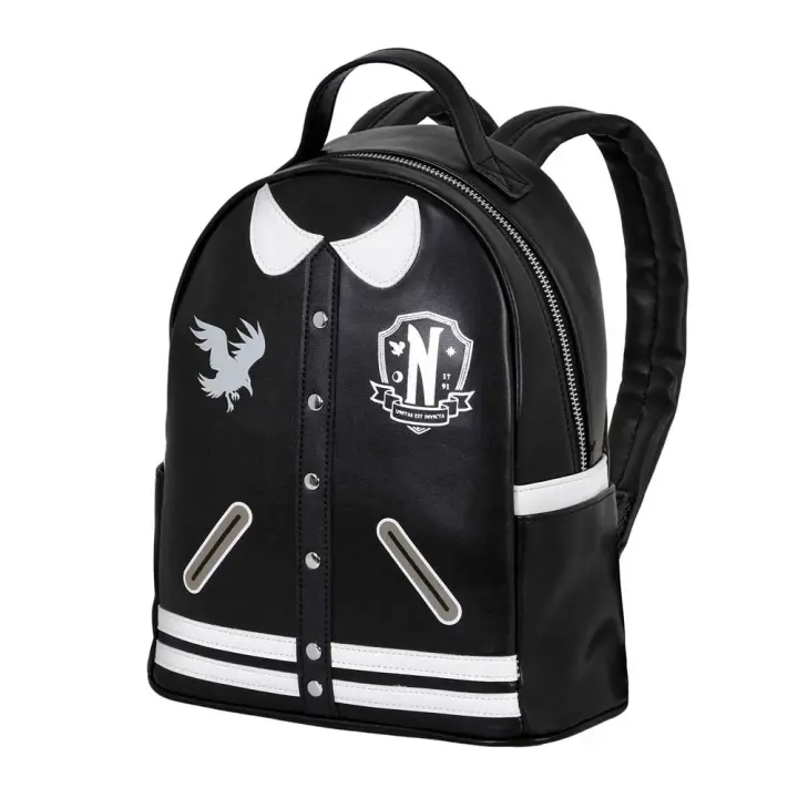 Wednesday Miércoles Varsity Casual Mochila Casual, Negro - 1